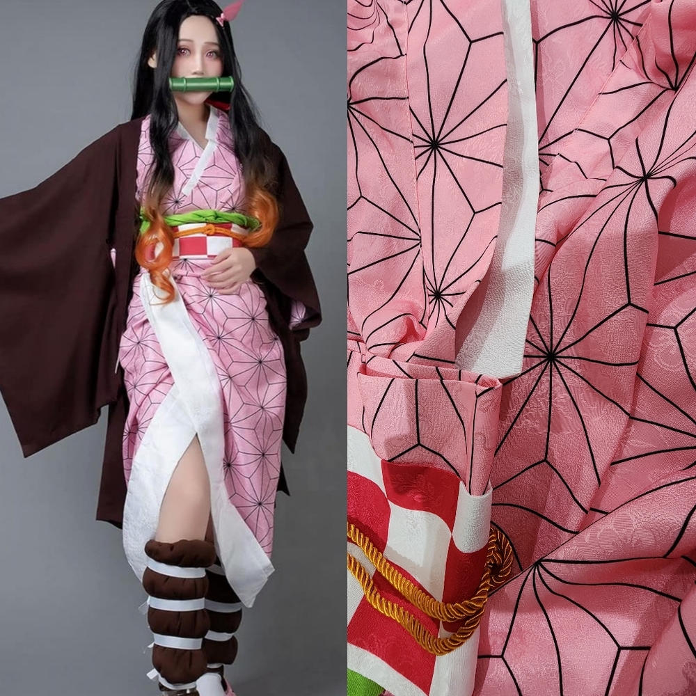 Nezuko Kamado Detailed Stitch Cosplay + Wig